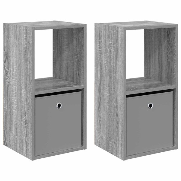 vidaXL Table de chevet 2 Pièces Gris Sonoma 35 x 32 x 68 5 cm