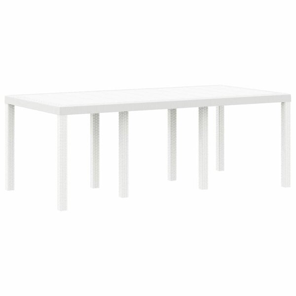 vidaXL Table de jardin pour repas Blanc 200 x 100 x 73 cm polyrotin