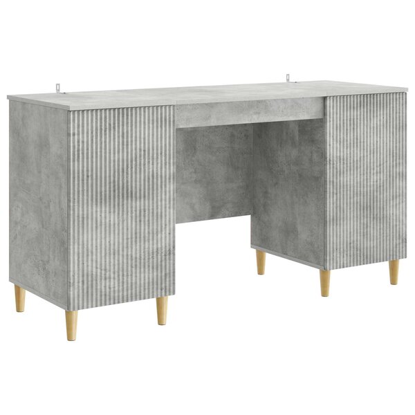 vidaXL Bureau Gris béton 142 5 x 50 x 75 cm Bois d'ingénierie