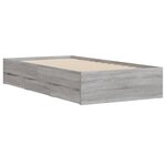 vidaXL Cadre de lit et tiroirs sonoma gris 90x200 cm bois d'ingénierie
