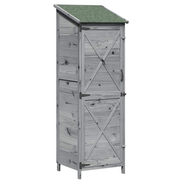 vidaXL Abri de jardin Gris 59 5 x 56 x 176 5 cm Bois de Sapin Massif