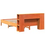 vidaXL Lit bibliothèque sans matelas cire marron 120x190cm pin massif