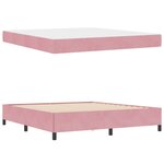 vidaXL Cadre de lit avec matelas Rose 180 x 200 cm tissu