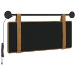 vidaXL Tête de lit suspendue Avec lumière LED Marron Velours