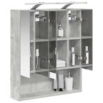 vidaXL Armoire Miroir de Salle de Bain Gris béton 60 x 14.5 x 70 cm