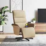 vidaXL Fauteuil inclinable de massage avec repose-pieds crème tissu