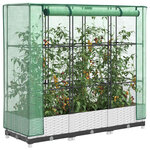 vidaXL Jardinière surélevée avec housse aspect rotin 120x40x123 cm
