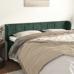 vidaXL Tête de lit avec oreilles Vert foncé 203x23x78/88 cm Velours
