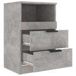 vidaXL Table de chevet Gris béton Bois d'ingénierie