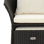 vidaXL Salon de jardin 2 Pièces avec coussins Noir Résine tressée