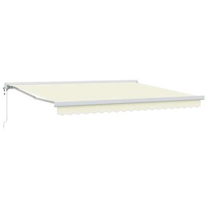 vidaXL Auvent Rétractable Crème 400 × 300 cm Tissu  Métal