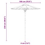 vidaXL Parasol de jardin Ø 180 x 230 cm Bambou Rond Gris foncé