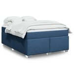 vidaXL Sommier à lattes de lit avec matelas Bleu 160x200 cm Tissu