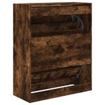 vidaXL Armoire à chaussures chêne fumé 80x34x96 5 cm bois d'ingénierie