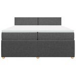 vidaXL Sommier à lattes de lit avec matelas Gris foncé 200x200cm Tissu