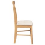 vidaXL Chaises à manger coussins 2 Pièces bois massif caoutchouc