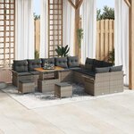 vidaXL Ensemble de canapé de jardin 13 Pièces Gris 90 x 55 x 71 cm