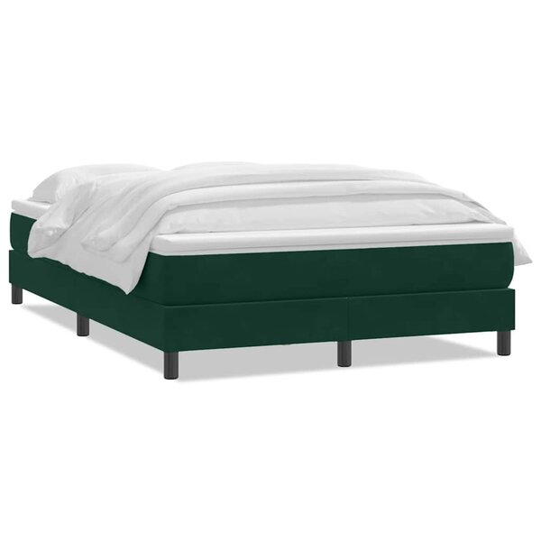 vidaXL Sommier à lattes de lit et matelas vert foncé 160x220cm velours