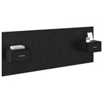vidaXL Tête de lit avec armoire 3 Pièces Chêne noir Bois d'ingénierie