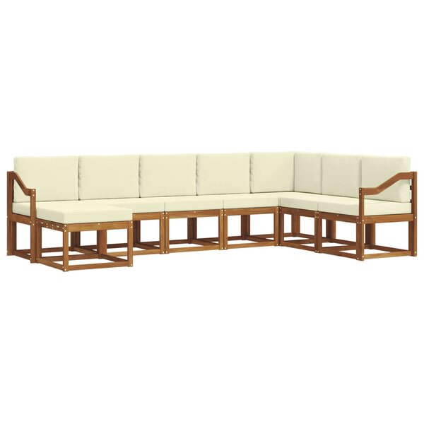 vidaXL Ensemble de canapés d'extérieur 8 pc Naturel et Crème