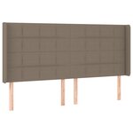 vidaXL Sommier à lattes de lit matelas et LED Taupe 200x200 cm Tissu