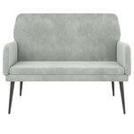 vidaXL Banc Gris clair 108x79x79 cm Velours