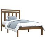 vidaXL Cadre de lit sans matelas marron miel 100x200 cm bois massif
