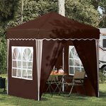 vidaXL Tente de fête pop-up 195 x 195 x 245 cm Marron Tissu Oxford