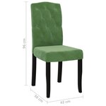 vidaXL Chaises à manger lot de 4 Vert foncé Velours