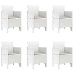 vidaXL Ensemble de salle à manger pour jardin 7 Pièces Blanc Rattan Polt
