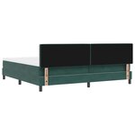 vidaXL Lit à ressorts avec matelas Vert foncé 200 x 200 cm tissu