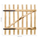 vidaXL Portillon simple de clôture Bois de noisetier 100x100 cm