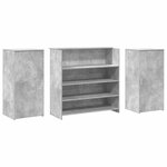 vidaXL Bureau de réception gris béton 200x50x103 5cm bois d'ingénierie