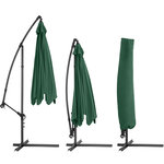 Tectake Parasol 350 cm avec housse de protection - vert