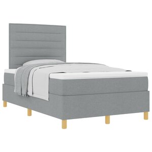 vidaXL Lit à ressorts avec matelas Gris clair 120 x 200 cm tissu