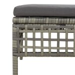vidaXL Tabouret de jardin avec coussin gris résine tressée