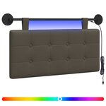 vidaXL Tête de lit suspendue Avec lumière LED Gris Simili cuir