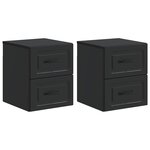 vidaXL Cabinet de chevet mural 2 pc Noir 34 5 x 33 x 40 cm