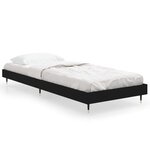vidaXL Cadre de lit noir 75x190 cm bois d'ingénierie