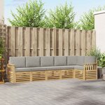 vidaXL Ensemble de canapés d'extérieur 6 Pièces Blanc et gris clair