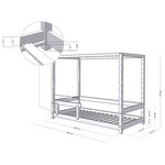 Lit cabane enfant BUNKY 120 x 180 vert sauge