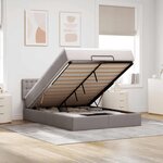 vidaXL Lit ottoman avec matelas et LED taupe 140x200 cm tissu