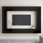 vidaXL Ensemble de meubles TV 8 Pièces Noir Bois d'ingénierie