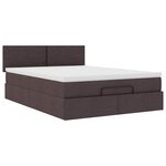 vidaXL Lit ottoman avec matelas et LED marron foncé 140x190 cm tissu