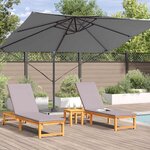 vidaXL Parasol Roma à Bras Déporté Anthracite et noir
