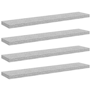 vidaXL Étagères murales flottantes 4 Pièces gris béton 120x23 5x3 8cm MDF