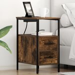 vidaXL Cabinet de chevet Chêne fumé 30 x 48 x 61 cm Bois d'ingénierie