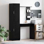vidaXL Bureau avec rangement 2 Pièces Chêne noir 78.5 x 37 x 154.5 cm