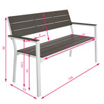 Tectake Banc de jardin Line - gris clair/blanc