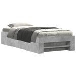 vidaXL Cadre de lit gris béton 75x190 cm bois d'ingénierie